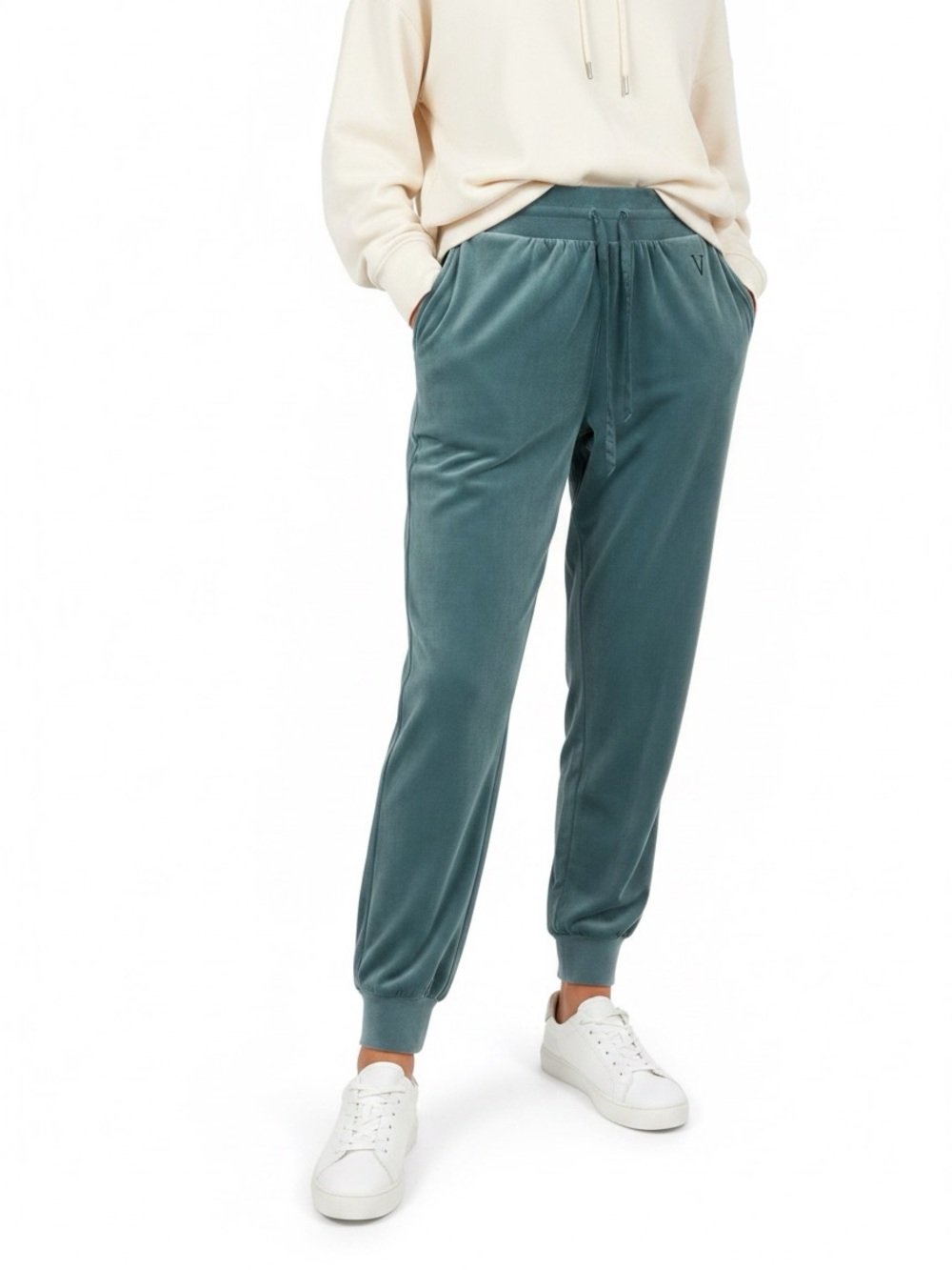 Victoria Secret Velvet Jogger Pants in Teal Green